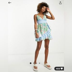 ASOS design shirred waist wrap cami mini dress